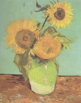 Vincent Van Gogh Three Sunflowers in a Vase (nn04)